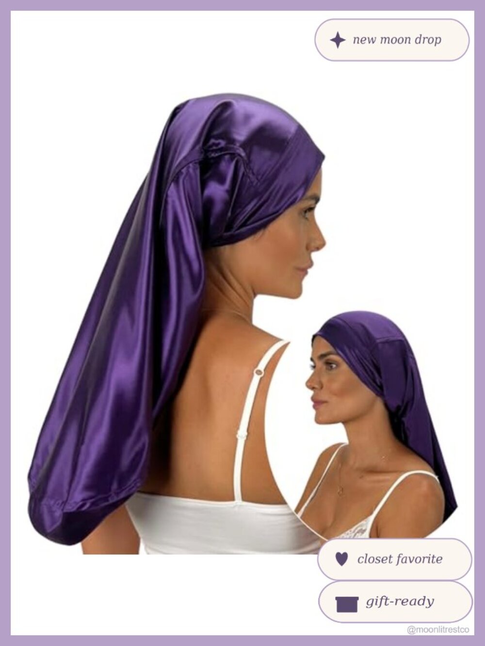 100% Mulberry Silk Hair Sleep Bonnet Reversible Adjustable Wide Band Night Cap
